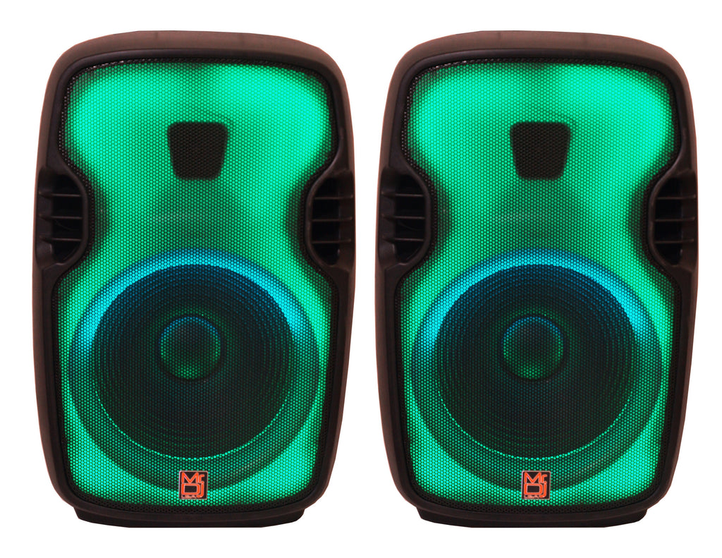 2 MR DJ FLAME3500LED PRO Portable 15" 2-Way Full-Range Powered/Active DJ PA Multipurpose Live Sound Loudspeaker