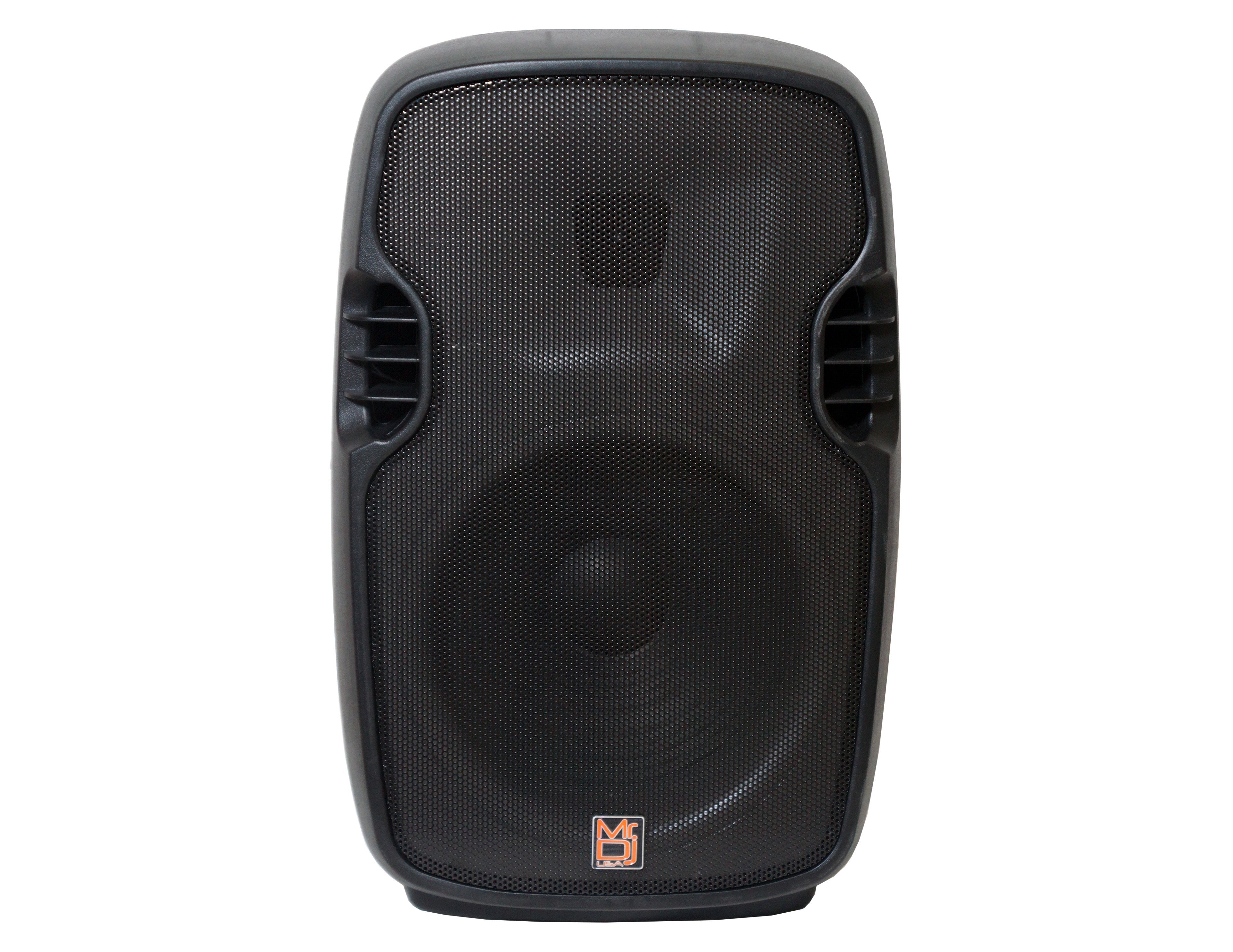 MR DJ FLAME3500LED PRO Portable 15" 2-Way Full-Range Powered/Active DJ PA + Stand