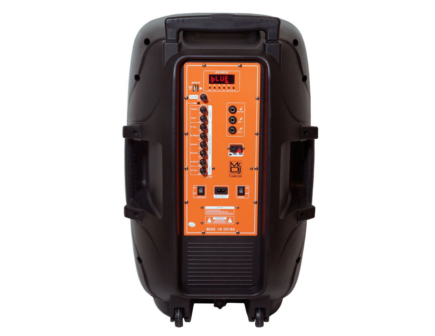MR DJ FLAME3500LED Portable 15" 2-Way Full-Range Powered/Active DJ PA Live Sound Loudspeaker
