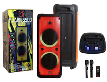 Load image into Gallery viewer, MR DJ FLAME5500LED Double 12&quot; Bluetooth PA Party Speakers Liquid Crystal LED TWS FM USB