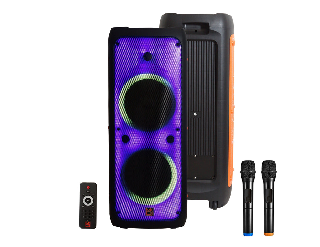 MR DJ FLAME5500LED Professional Rechargeable Dual 12” Bluetooth Party Speaker System