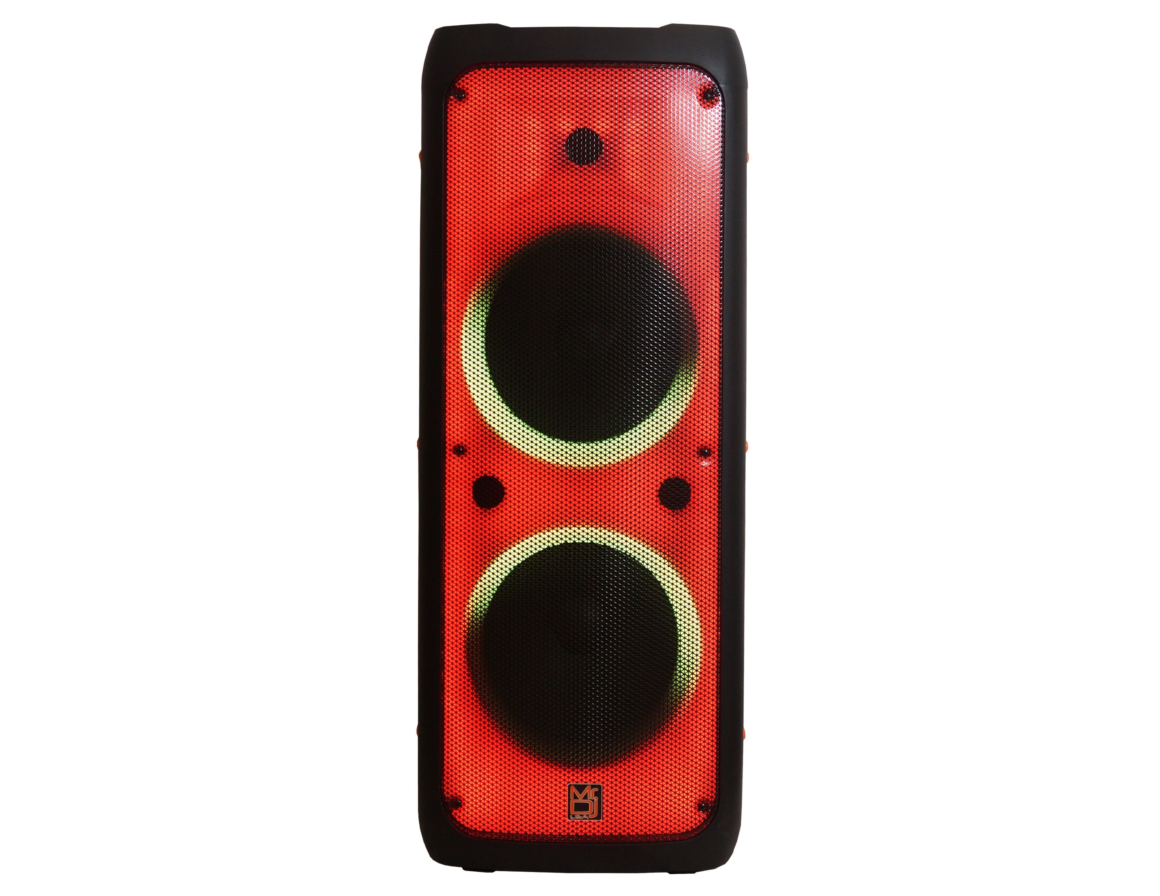 MR DJ FLAME5500LED DUAL 12" TWS Colorful Flame Lighting Rechargeable Bluetooth Speaker 5500 Watts