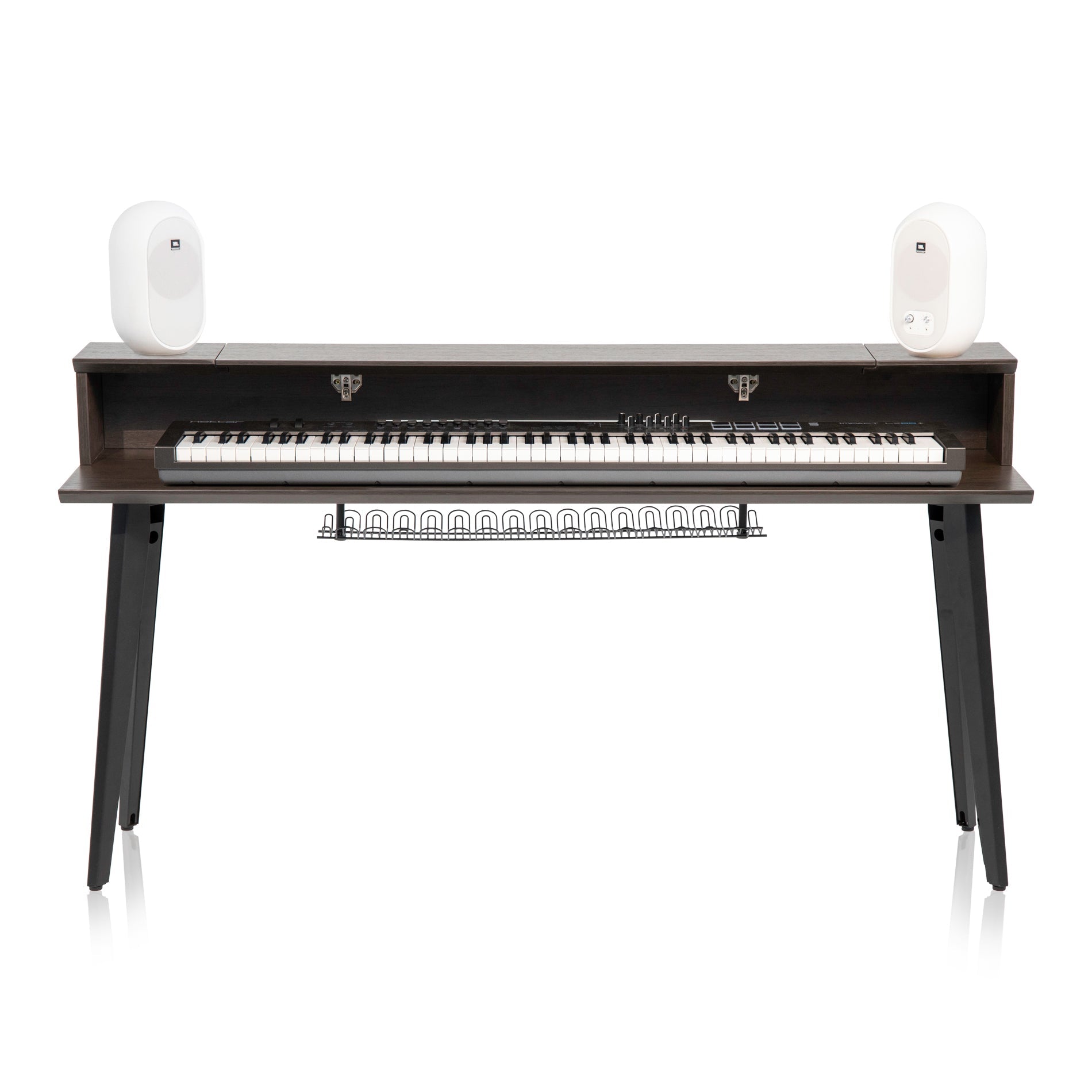Gator Frameworks GFW-ELITEKEYTBL88-BRN Elite Furniture Series 88-Note Keyboard Table in Dark Walnut Finish