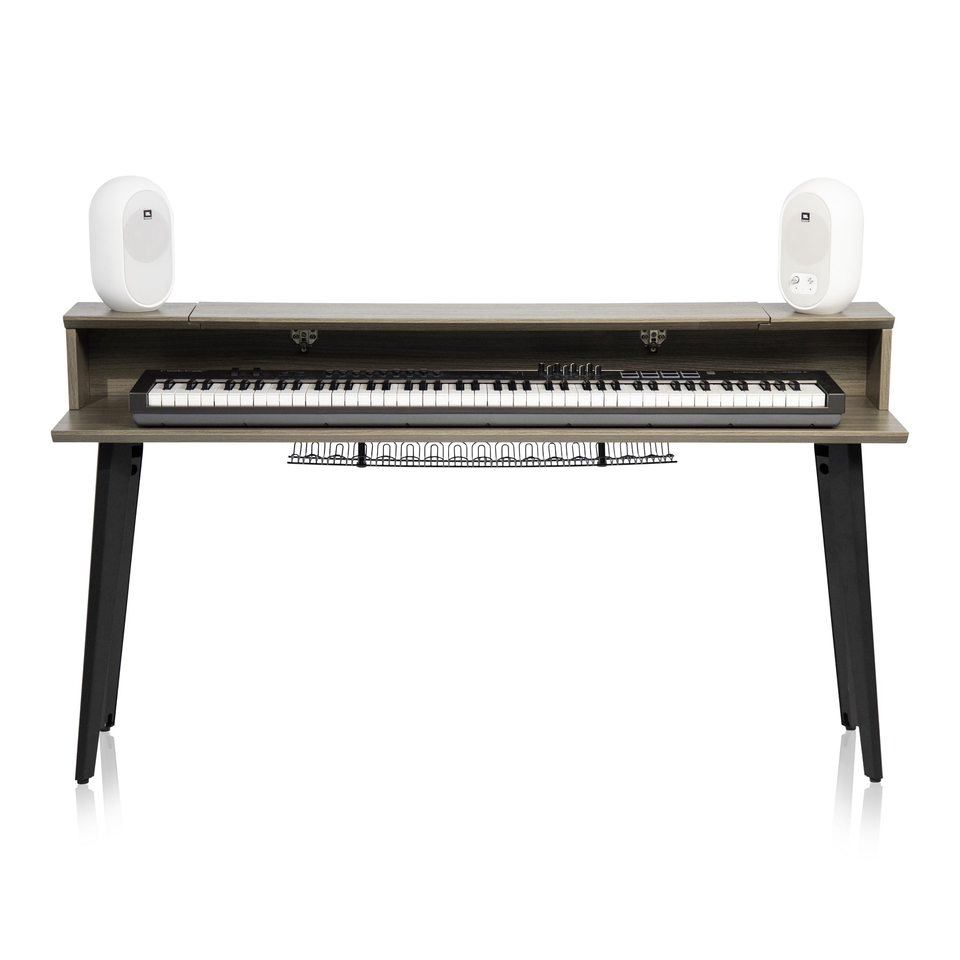 Gator Frameworks GFW-ELITEKEYTBL88-GRY Elite Furniture Series 88-Note Keyboard Table in Driftwood Grey Finish