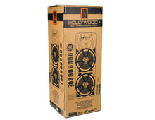 Load image into Gallery viewer, MR DJ HOLLYWOOD+ Dual 15&quot; Rechargeable Portable Bluetooth Karaoke Speaker Party Flame Lights with 2 Wireless Microphone TWS USB FM Radio