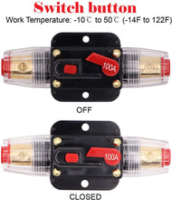 Load image into Gallery viewer, 2 Absolute ICB40 40 Amp Circuit Breaker 4/8 AWG Inline Manual Reset Fuse Holder