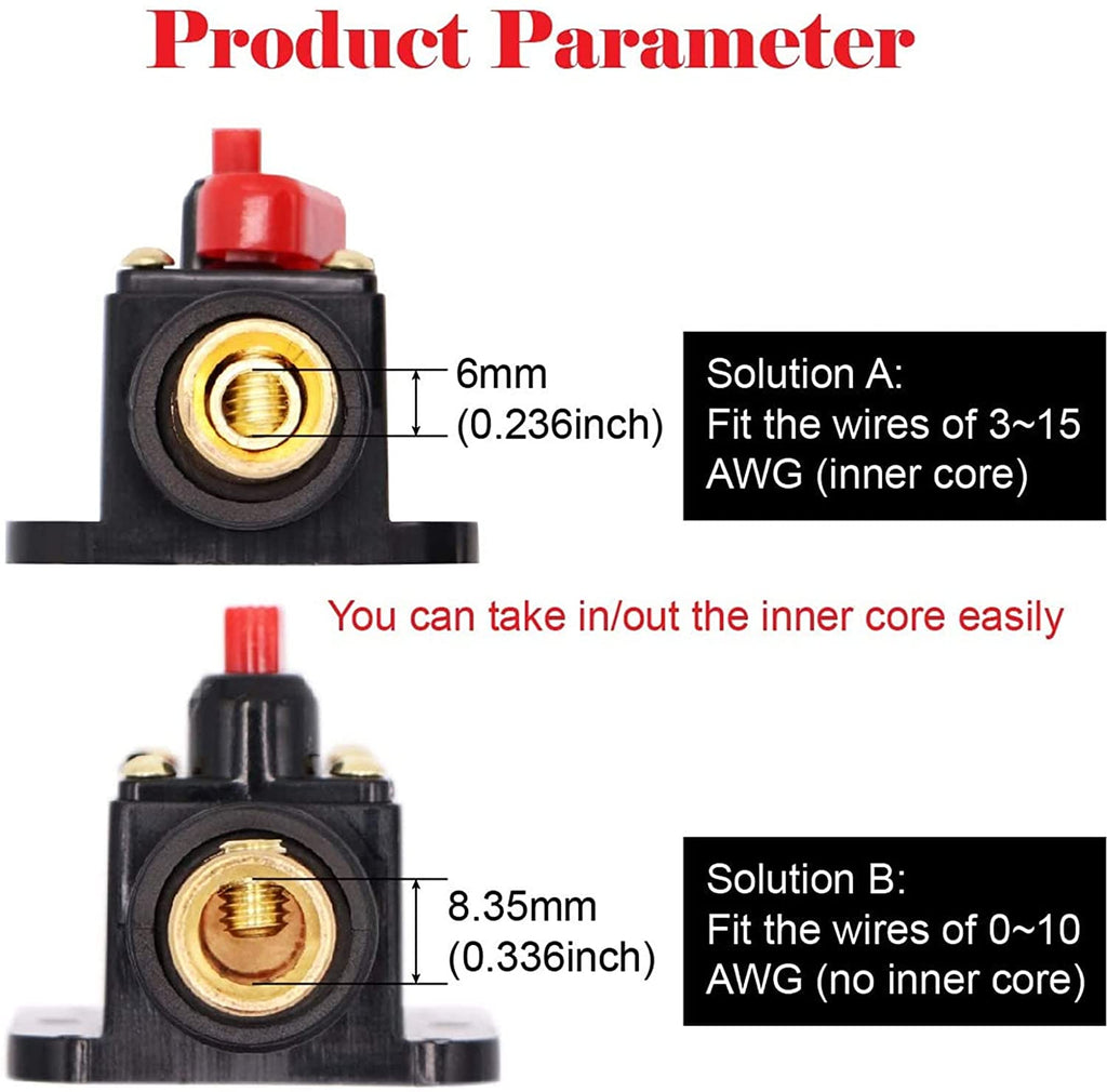 2 Absolute ICB60 60 Amp Circuit Breaker 4/8 AWG Inline Manual Reset Fuse Holder
