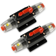 Load image into Gallery viewer, 2 Absolute ICB100 100 Amp Circuit Breaker 4/8 AWG Inline Manual Reset Fuse Holder