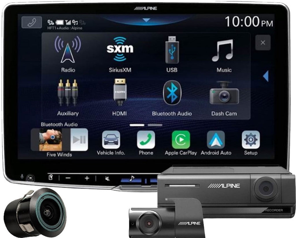 Alpine ILX-F511 Halo11 11" Multimedia Receiver +DVR-C320R Dash Camera +Bullet Camera