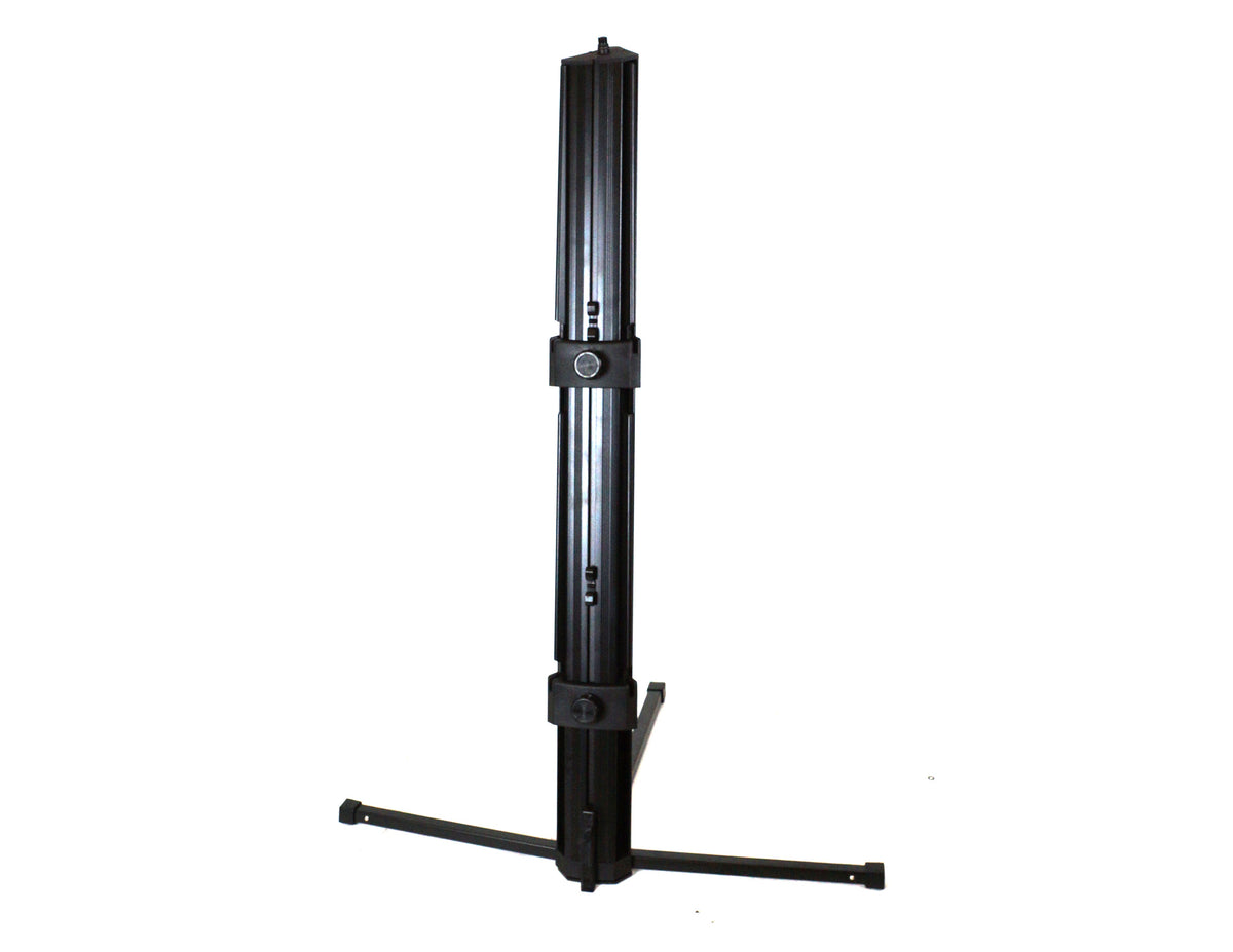 MR DJ PRO KS1000B Professional 2-Tier Column Keyboard Stand Silver W 5/8" Mic Mount Black