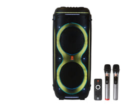 MR DJ LOS ANGELES Dual 15” Powered Rechargeable Bluetooth DJ Speaker 6000W Active PA System