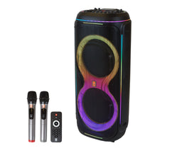 MR DJ LOS ANGELES Dual 15” Powered Rechargeable Bluetooth DJ Speaker 6000W Active PA System