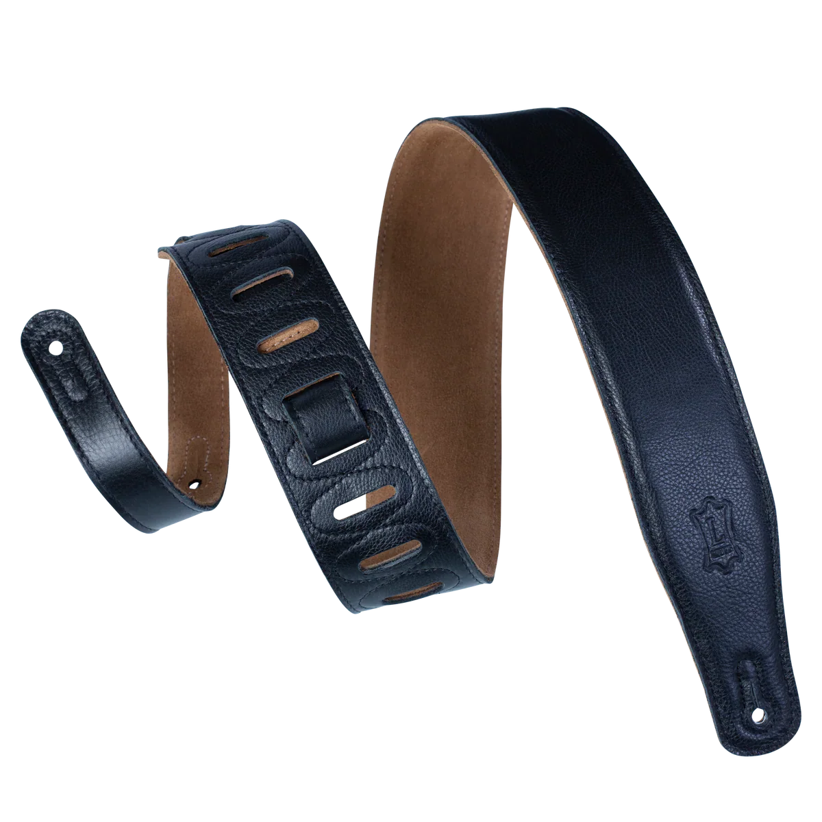 Levy's Leathers M26GF-XL-BLK Extra-Long and Padded Garment Leather Guitar Strap - Black