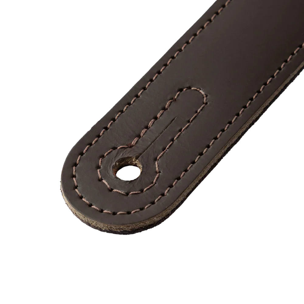 Levy's Leathers M26PD-DBR-ACO 3" Wide Amped Leather Series Acoustic Guitar Strap - Dark Brown
