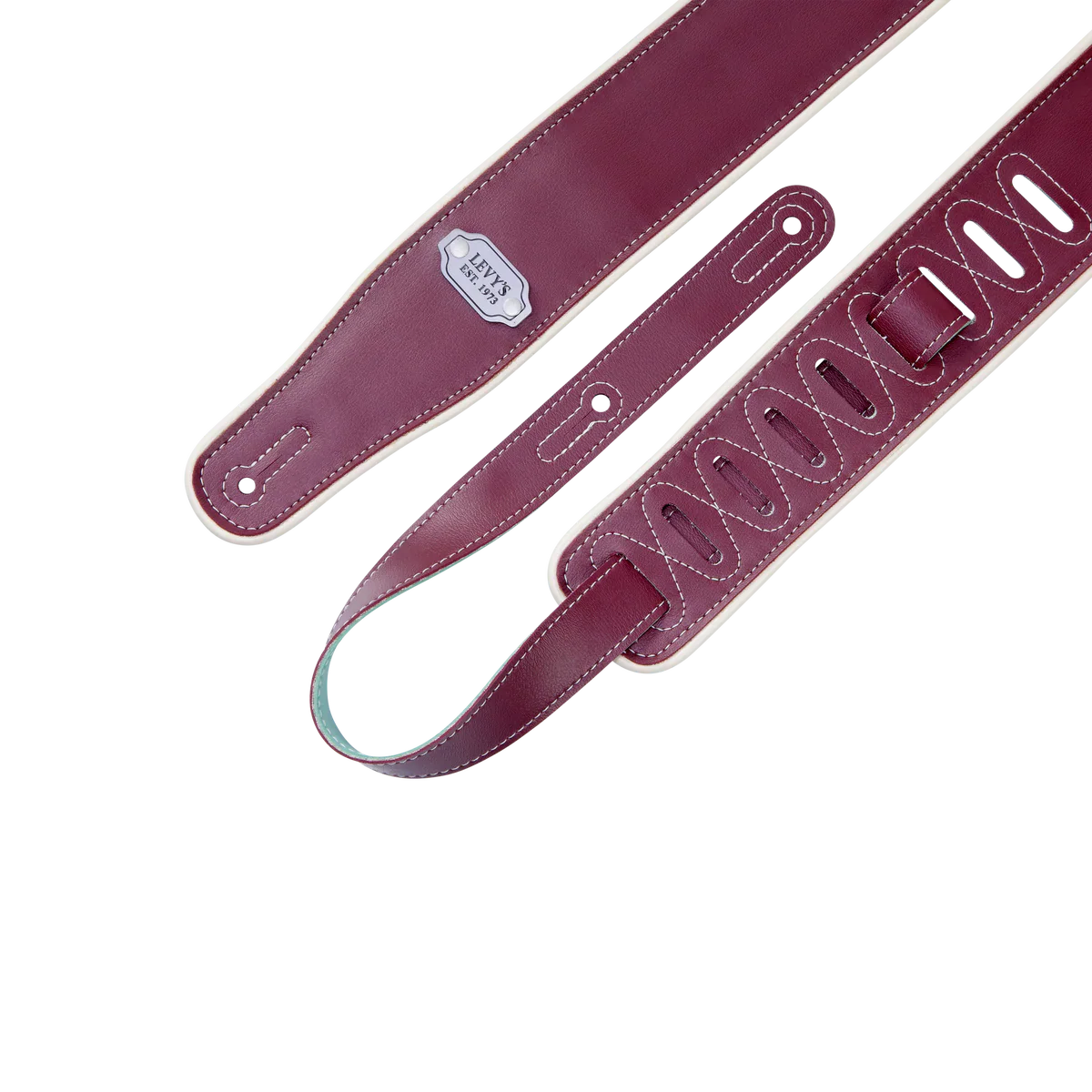 Levy's Leathers M26VCP-BRG_SEA Reversible Vinyl Guitar Strap - Burgundy Seafoam