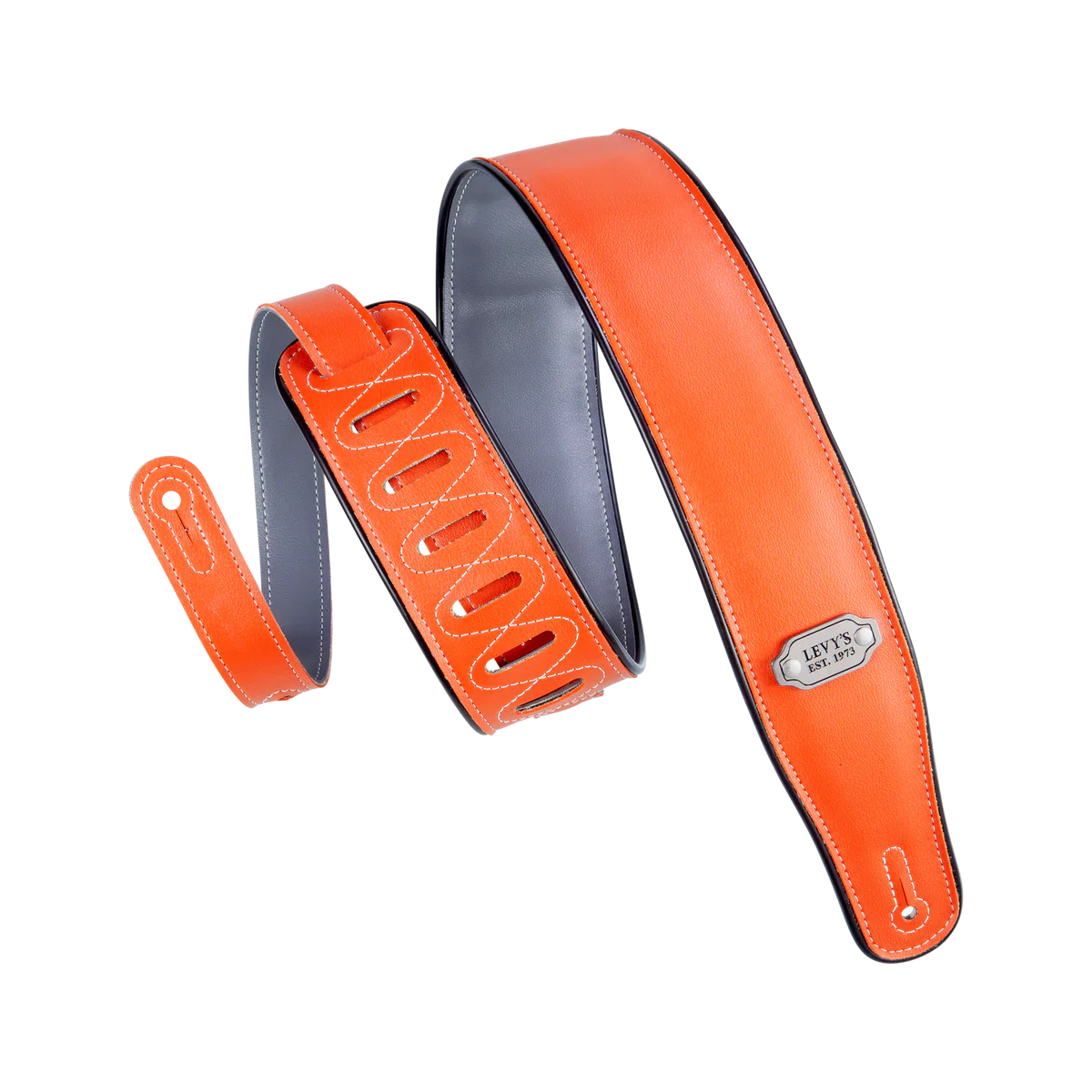 Levy's Leathers M26VCP-ORG_TEL Reversible Vinyl Guitar Strap - Orange Teal