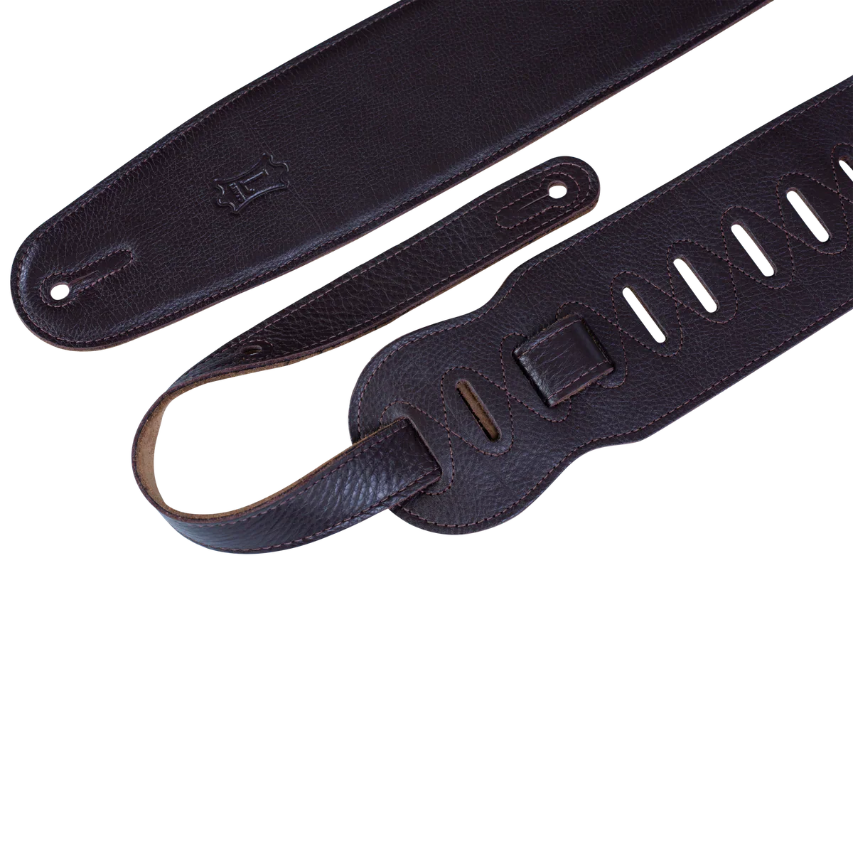 Levy's Leathers M4GF-DBR Genuine Garment Leather Bass Guitar Strap - Dark Brown