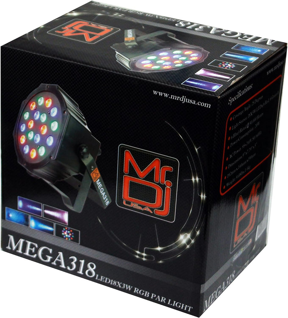 MR DJ MEGA318 Slim Disco DJ Party Club Stage Show Lighting Flat Par Wash Lighting