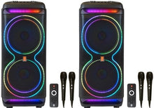 Load image into Gallery viewer, 2 MR DJ MEMPHIS Dual 15” Powered Bluetooth DJ Speaker 6000W Active PA System
