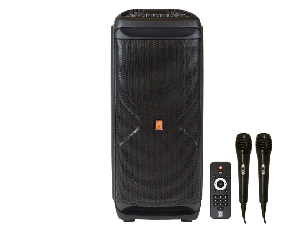 2 MR DJ MEMPHIS Dual 15” Powered Bluetooth DJ Speaker 6000W Active PA System