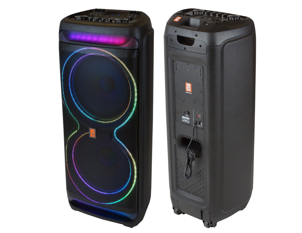 2 MR DJ MEMPHIS Dual 15” Powered Bluetooth DJ Speaker 6000W Active PA System