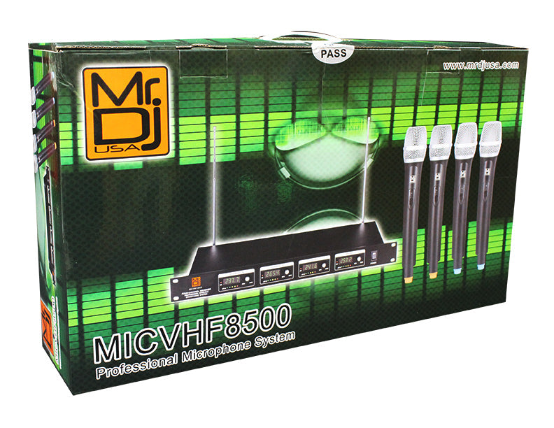 2 MR DJ MICVHF-8500 4 Channel Handheld Wireless Microphone PA/DJ/KTV/Karaoke