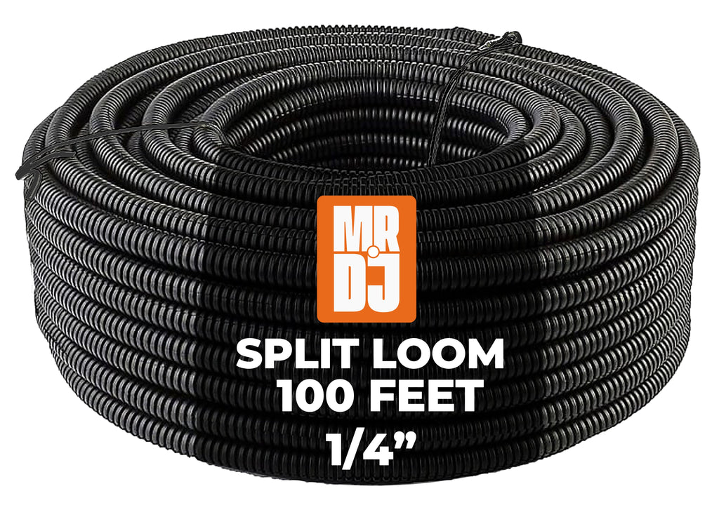 MR DJ DSLT14 1/4" 100' split loom tube polyethylene high temperature DJ automotive marine industrial electrical wire & cable conduit