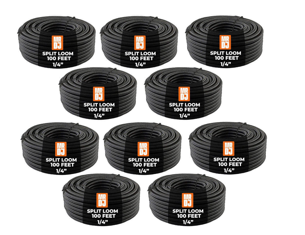 MR DJ DSLT14 1/4" 1000' split loom tube polyethylene high temperature DJ automotive marine industrial electrical wire & cable conduit