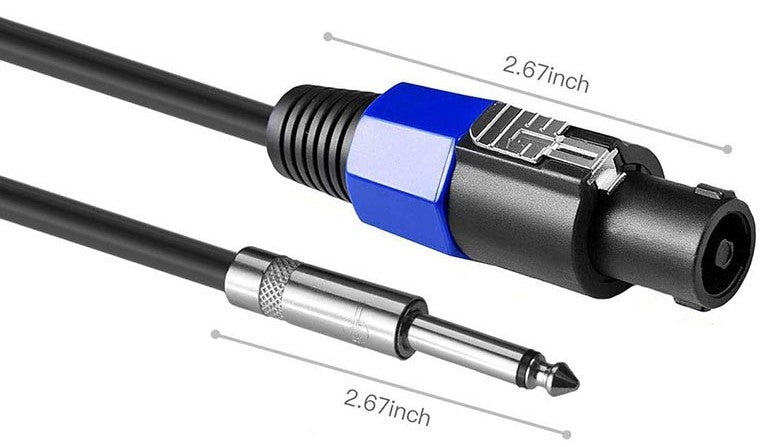 MR DJ CQSM25 25' Pro PA DJ Karaoke Speakon Plug to 6.35mm 1/4" Plug Speaker Wire Cable