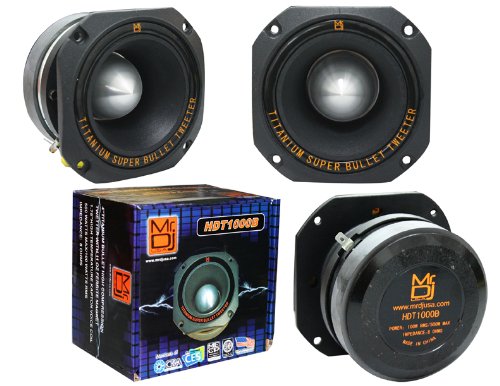 Mr Dj HDT1000B 4-Inch 4" Titanium Bullet High Compression Tweeter Black