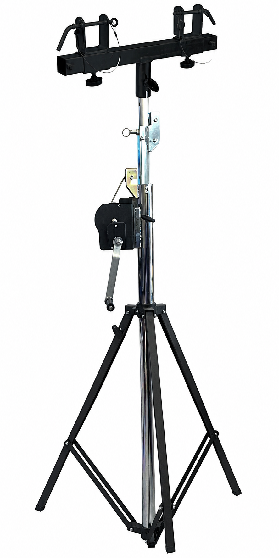 12FT TRUSS LIGHTING CRANK STAND 200 LBs & UNIVERSAL BLACK T ADAPTER DJ PA CLUB