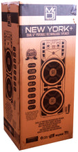 Load image into Gallery viewer, MR DJ NEWYORK+ Dual 12&quot; Rechargeable Portable Bluetooth Karaoke Speaker Party Flame Lights Microphone TWS USB FM Radio