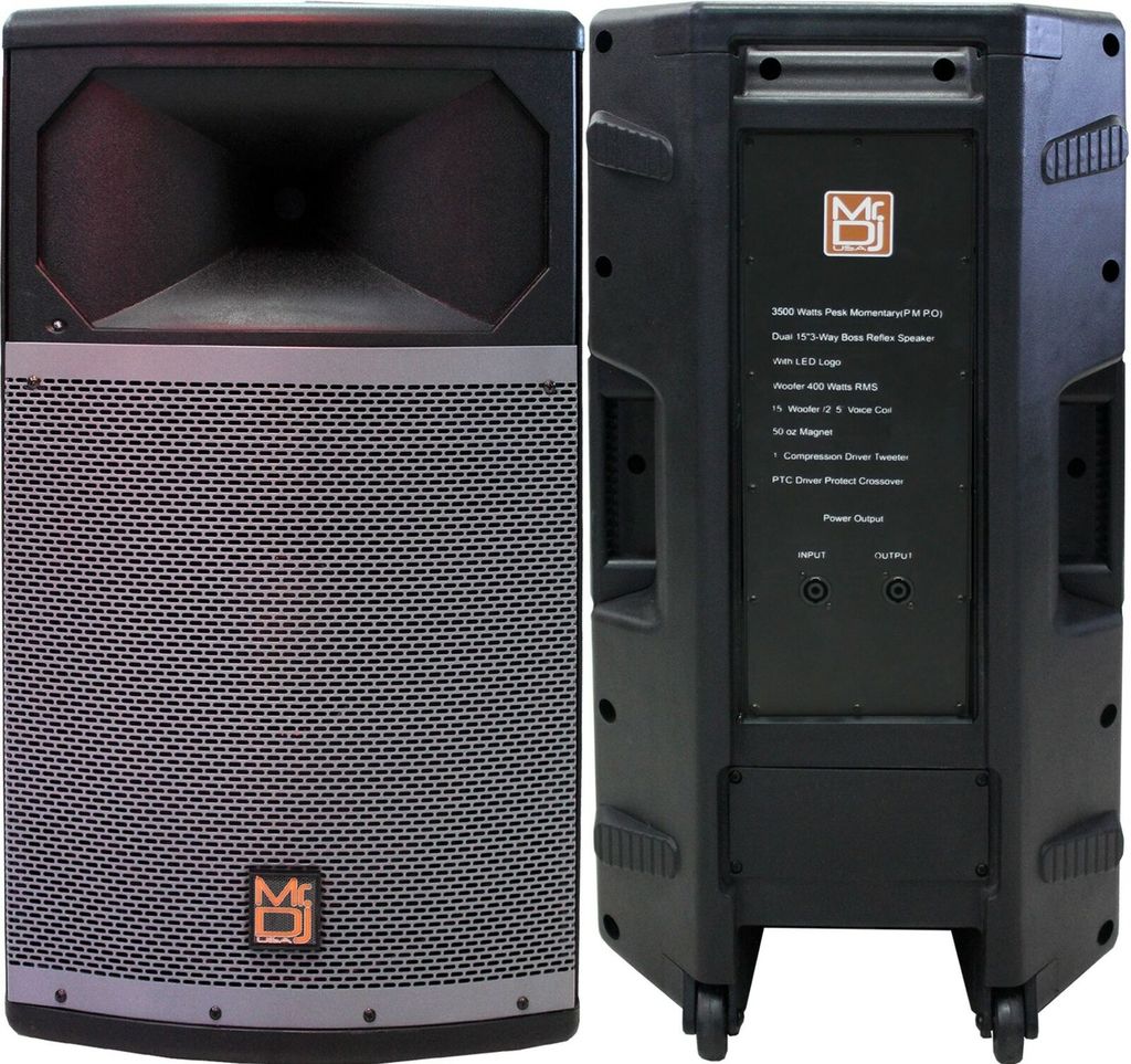 2 MR DJ PRO115S 4000W 15" Woofer Passive Live PA DJ Speaker Monitor