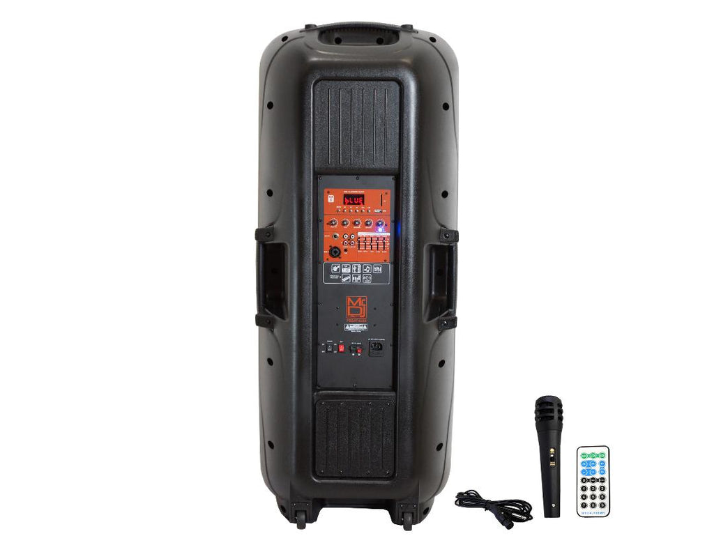 MR DJ PSBAT6200 Dual 15" 4000W Power 3 Way Party Speaker Bluetooth & Rechargeable Battery