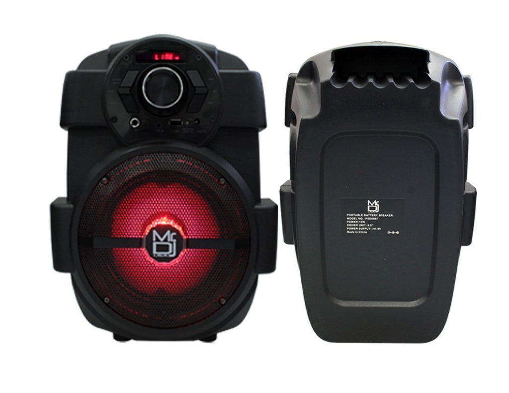 2 MR DJ PSE65BT Bluetooth Speaker 6.5" Portable Active Speaker with Rechargeable Battery Party Speaker with Bluetooth 1000 Watts P.M.P.O