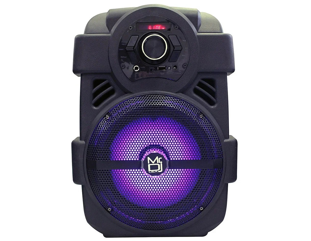 2 MR DJ PSE80BT 8" Portable Bluetooth Active Speaker Rechargeable Battery Party Speaker 1200 Watts