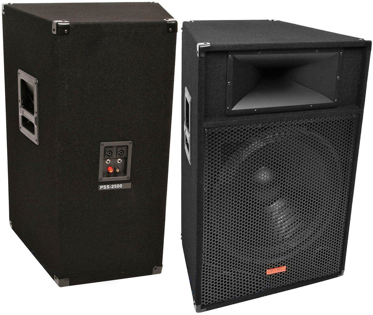 2 Mr Dj Patron PSS-1700 Pro Audio Single 15" Passive 2-Way DJ PA Loudspeaker