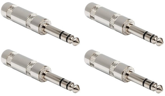 MR DJ QMHS4 Stereo 1/4" 6.35mm Male Audio Plug Connectors 4 Pack