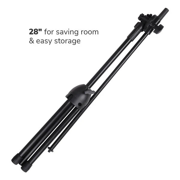 MR DJ MS700PKG 2 Microphone Stands Adjustable Boom Stage or Instrument with Mic Holder Clips & Carry Bag & 2 25' Cable