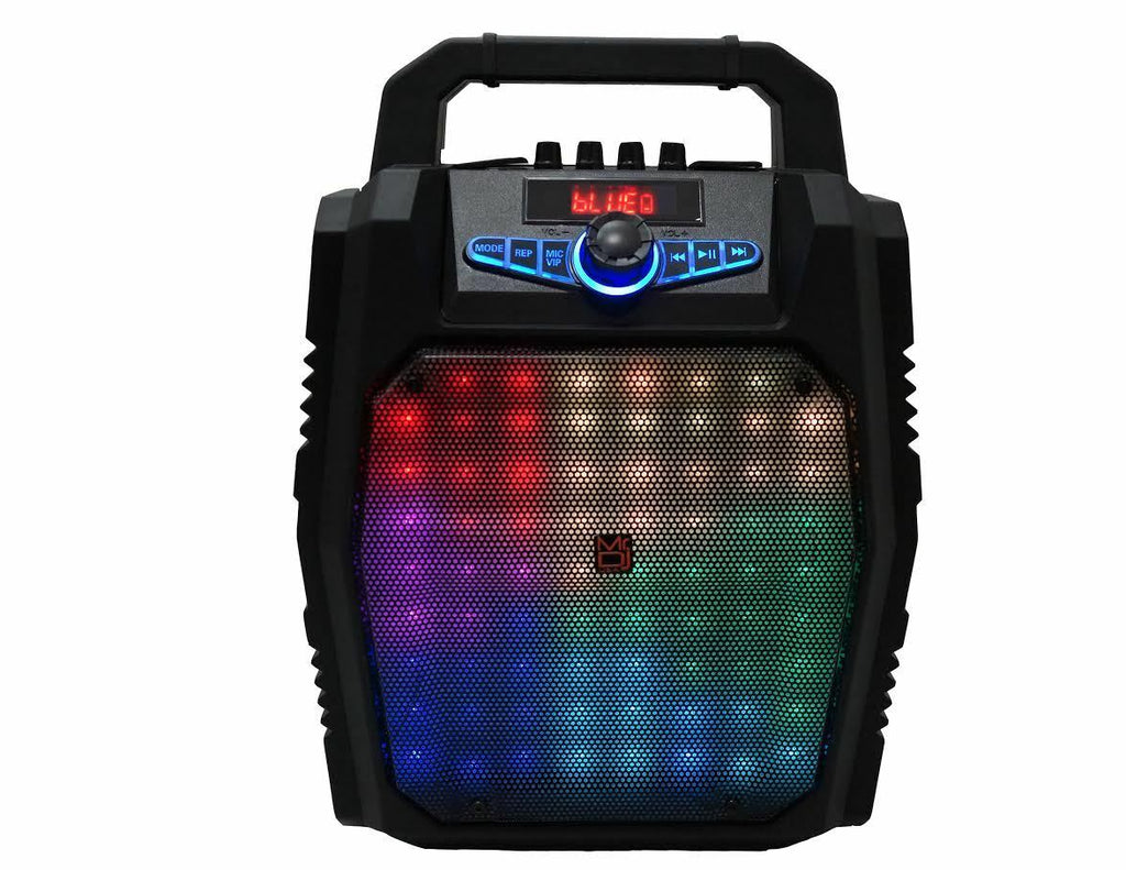 Mr Dj PARTY ROCK PA Karaoke Wireless Portable Speaker w/ 8" Subwoofer Sound System Big LED MIC
