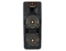 Load image into Gallery viewer, MR DJ NEWYORK 2.0 Dual 12&quot; Rechargeable Portable Bluetooth Karaoke Speaker Party Flame Lights with 2 Wireless Microphone TWS USB FM Radio