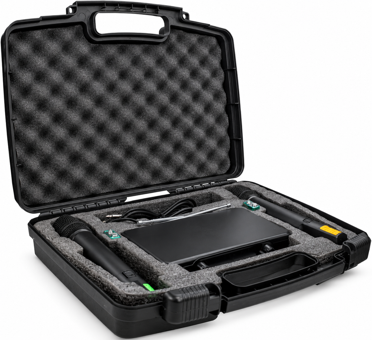 2 MR DJ MIC6000 Wireless Dual Handheld design Microphone System + Carrying Case