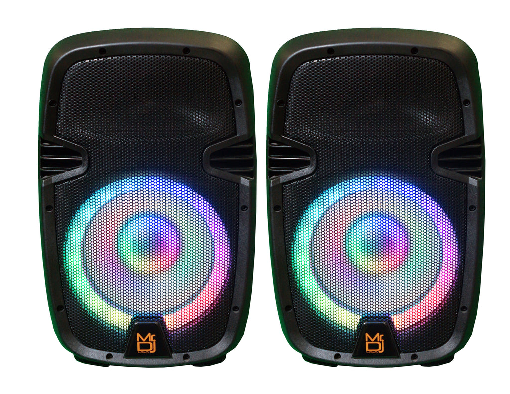 MR DJ PBX210COMBO+ Portable all in One Personal PRO PA/DJ KTV System 2X 10" 3000W Active Speaker Detachable Mixer & Stands