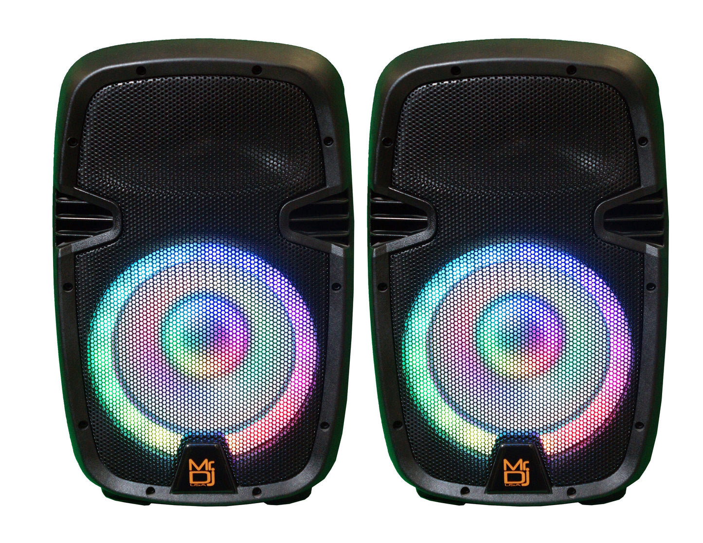 MR DJ PBX210COMBO+ Portable all in One Personal PRO PA/DJ KTV System 2X 10" 3000W Active Speaker Detachable Mixer & Stands