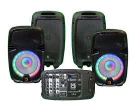 MR DJ PBX210COMBO+ Portable all in One Personal PRO PA/DJ KTV System 2X 10