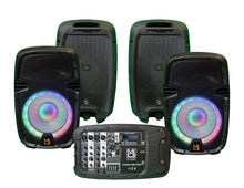 Load image into Gallery viewer, MR DJ PBX210COMBO+ Portable all in One Personal PRO PA/DJ KTV System 2X 10" 3000W Active Speaker Detachable Mixer &amp; Stands