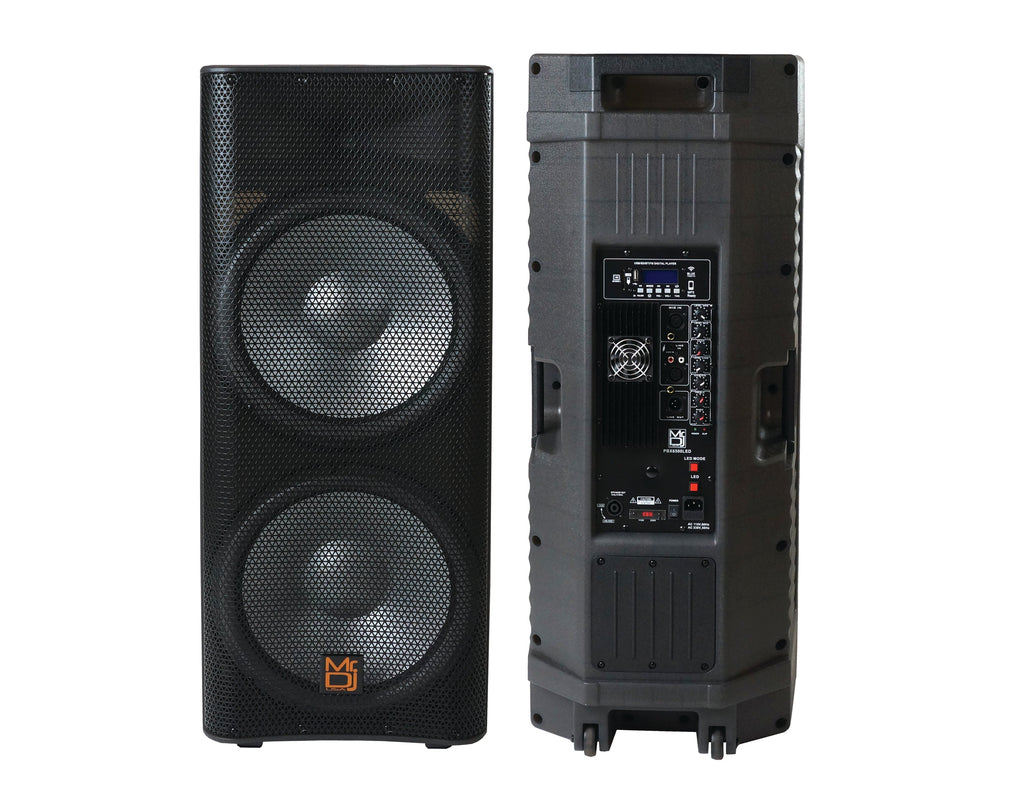 MR DJ PBX6500LED PRIME PRO Dual 15" 3-Way Powered/Active DJ PA Live Sound Loudspeaker