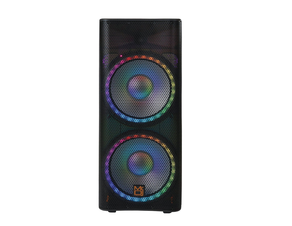 MR DJ PBX6500LED Professional Dual 15" 3-Way Full-Range Powered/Active DJ PA Multipurpose Live Sound Bluetooth Loudspeaker