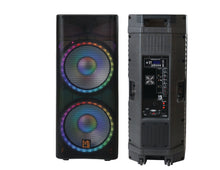 Load image into Gallery viewer, MR DJ PBX6500LED PRIME PRO PA DJ Dual 15” 3-Way Full-Range Powered/Active Live Sound Bluetooth Loud Speaker