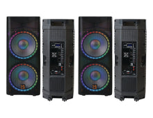 Load image into Gallery viewer, 2 MR DJ PBX6500LED &amp; PBX6500S Dual 15" 3-Way Full-Range Powered/Active and Passive DJ PA Multipurpose Live Sound Bluetooth Loudspeaker